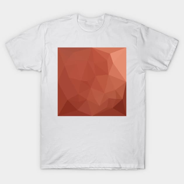 Burnt Sienna Orange Abstract Low Polygon Background T-Shirt by retrovectors